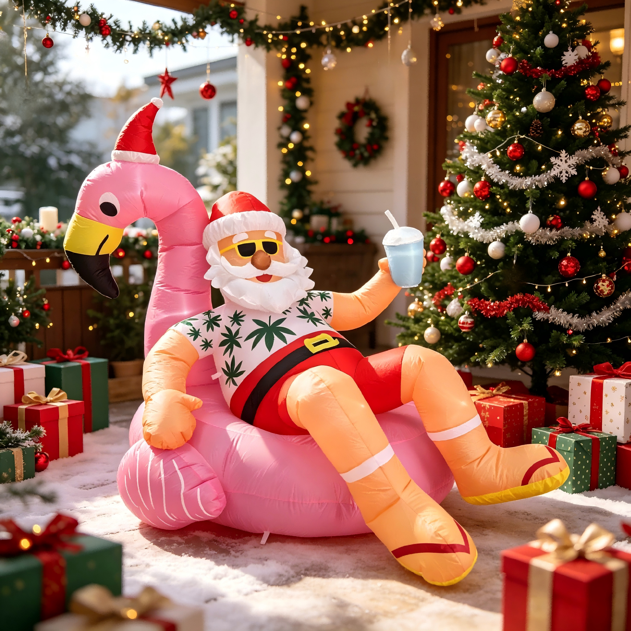 Christmas Lights Outdoor - 8.2FT Christmas Blow Ups Santa on