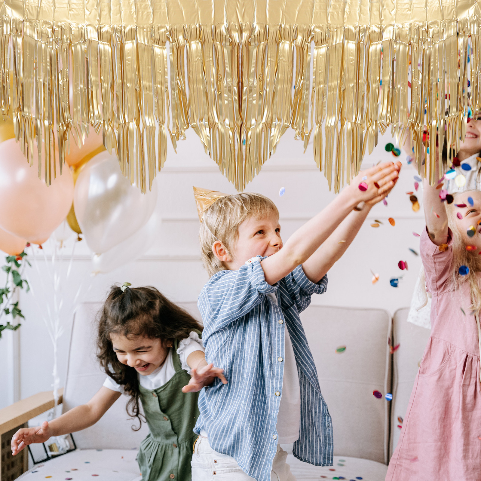 Tinsel Garland Decoration - 4Pcs Birthday Fringe Garland Tinsel Streamers