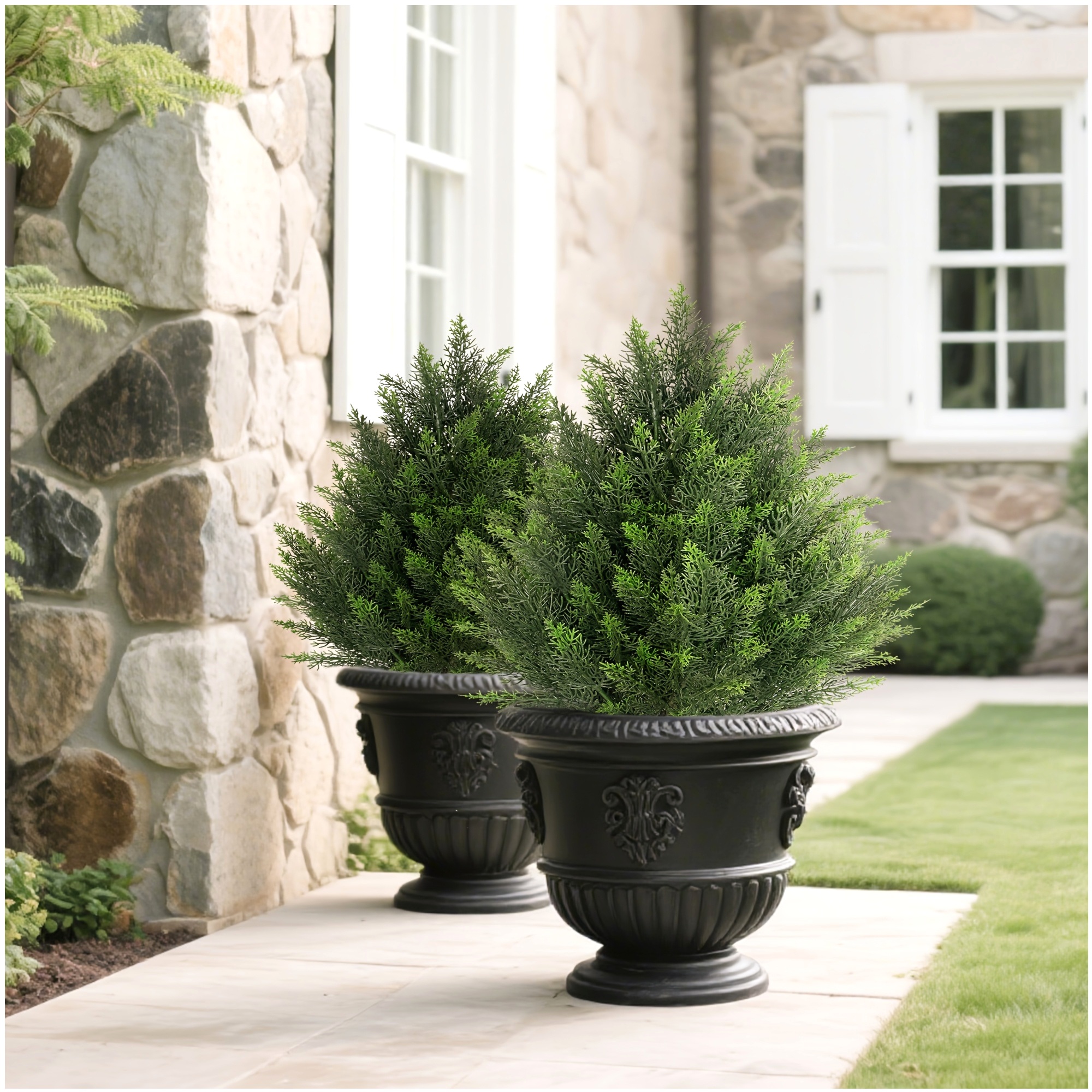 Christmas Tree Artificial - Artificial Cedar Topiary Tree Set –