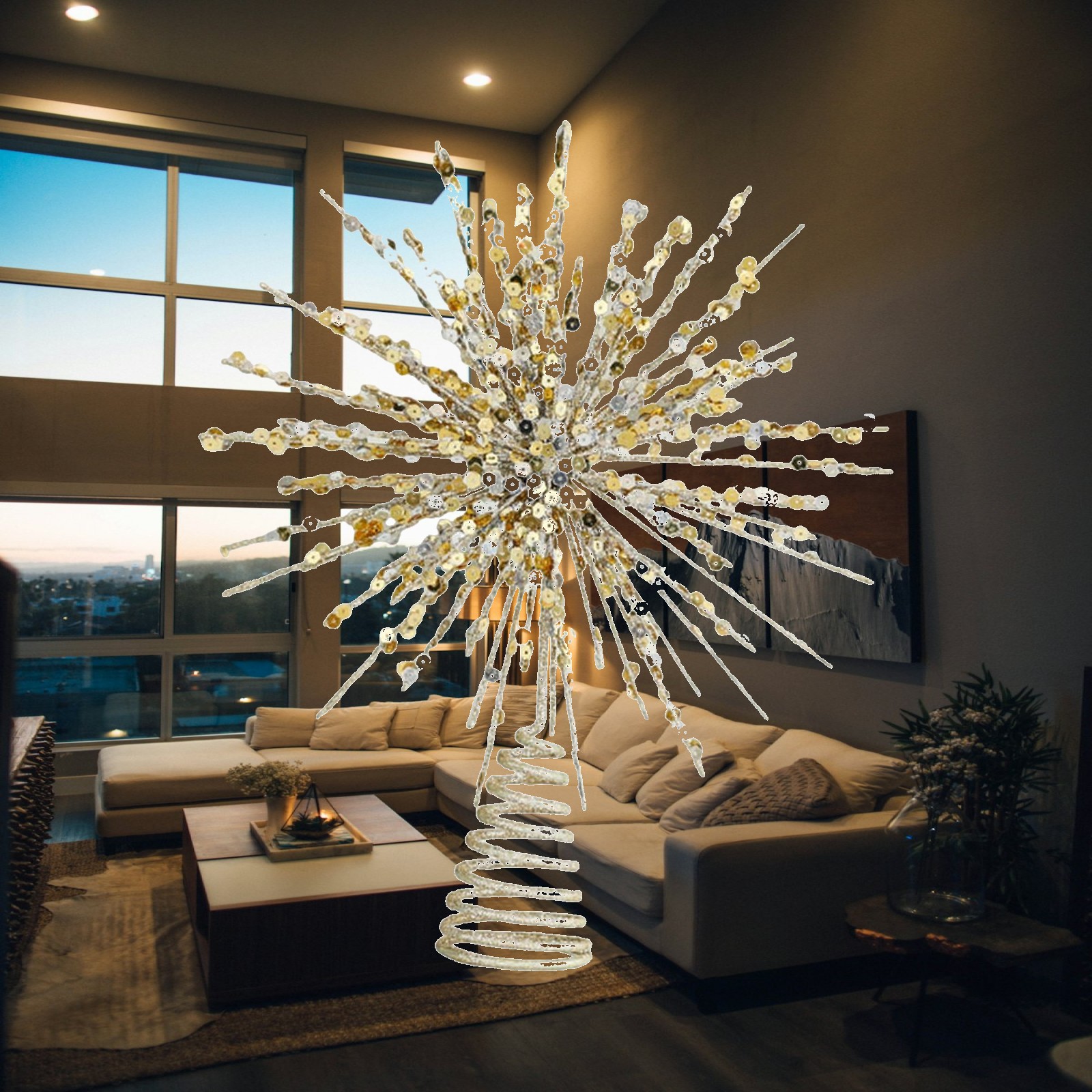 Star Tree Topper - Christmas Tree Topper Durable Iron Glitter