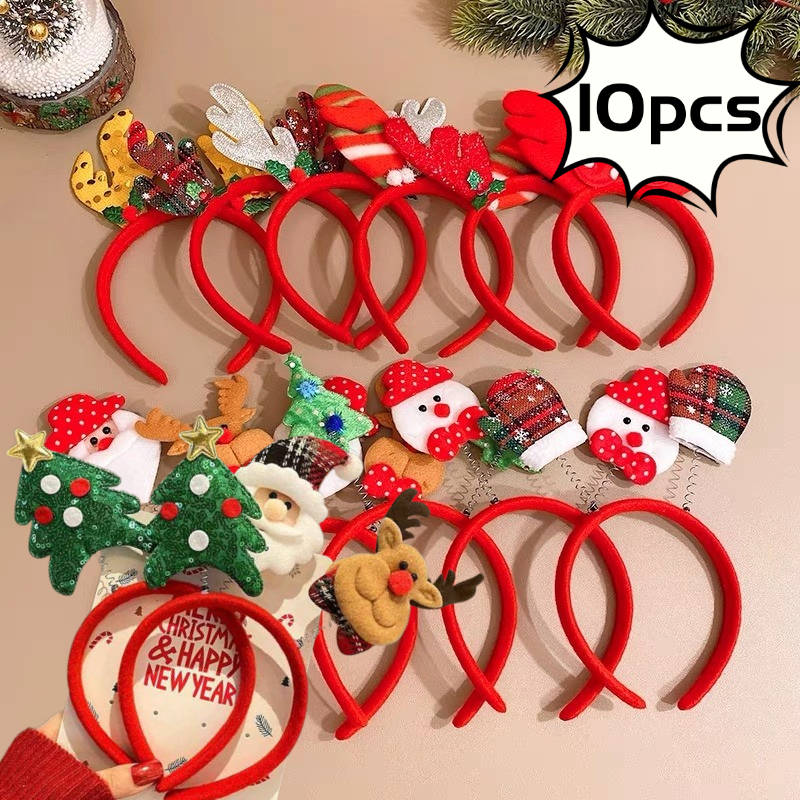 10pcs Christmas Hairband Xmas  - Reindeer Antlers Headband ulasan dan harga