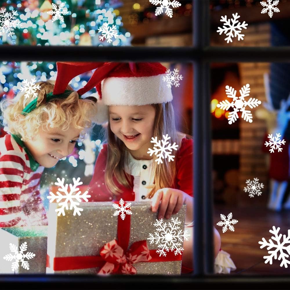 Christmas Window Clings Static - Snowflake Window Decal ulasan dan harga