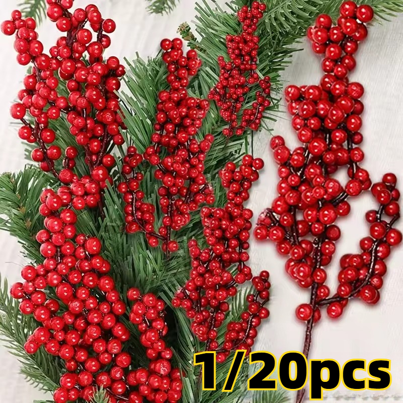 Christmas Artificial Red Berri - Christmas Wreath Fake ulasan dan harga
