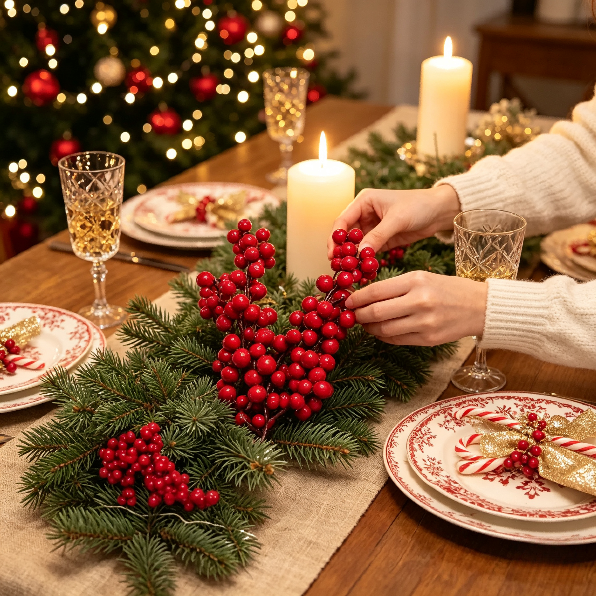 Christmas Artificial Red Berri - Christmas Wreath Fake ulasan dan harga