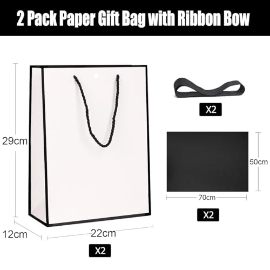 Gift Bags for Presents, 2 Pack - Ribbon Bow Gift ulasan dan harga
