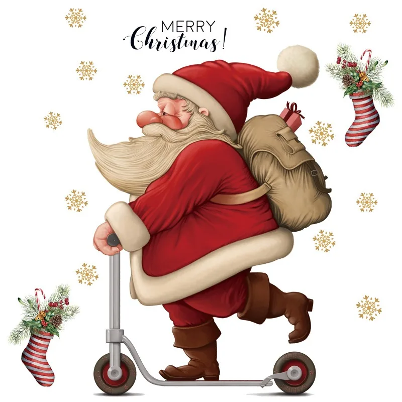Snowflake Santa Stickers for N - Snowflake Window Decal ulasan dan harga