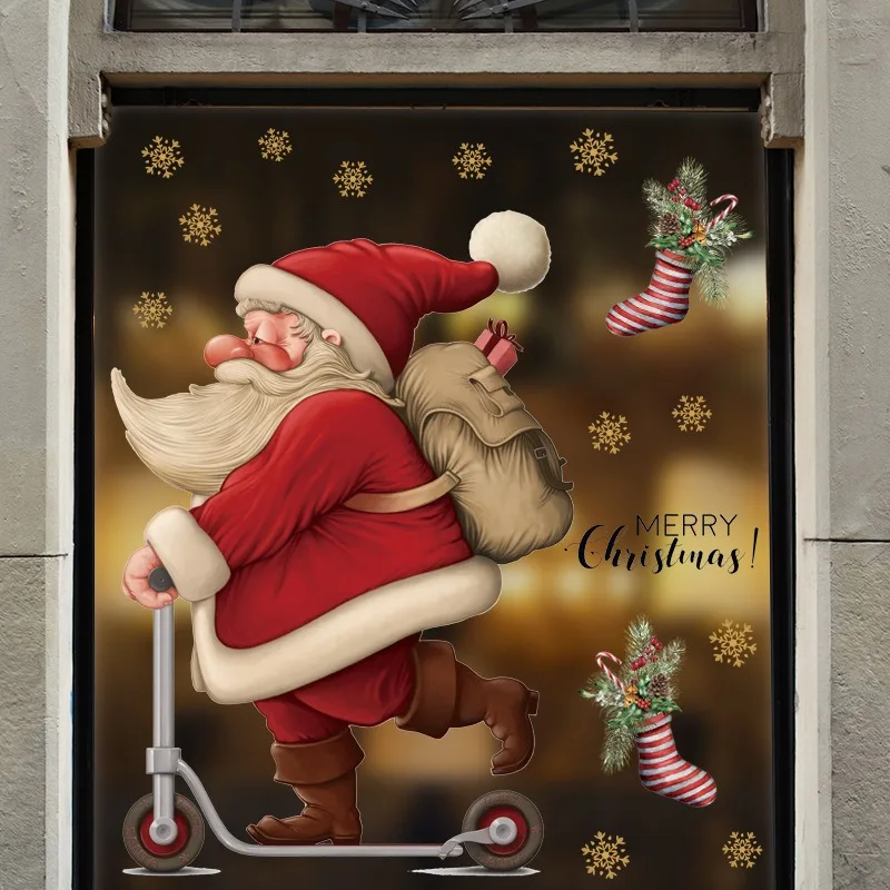 Snowflake Santa Stickers for N - Snowflake Window Decal ulasan dan harga