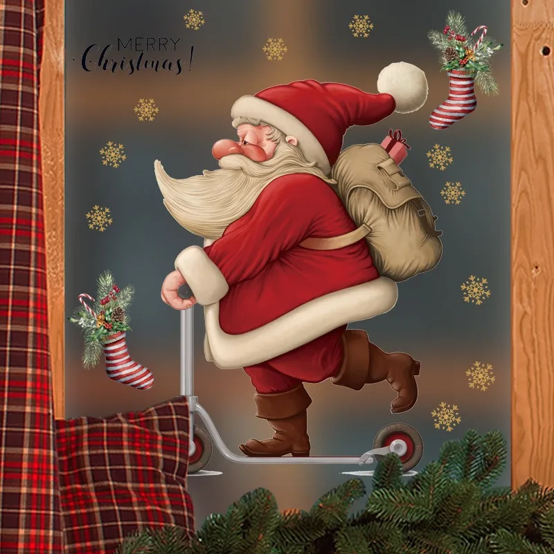 Snowflake Santa Stickers for N - Snowflake Window Decal ulasan dan harga