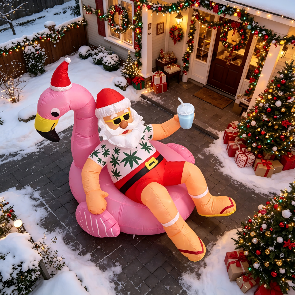 8.2FT Christmas Blow Ups Santa - Christmas Lights Outdoor ulasan dan harga