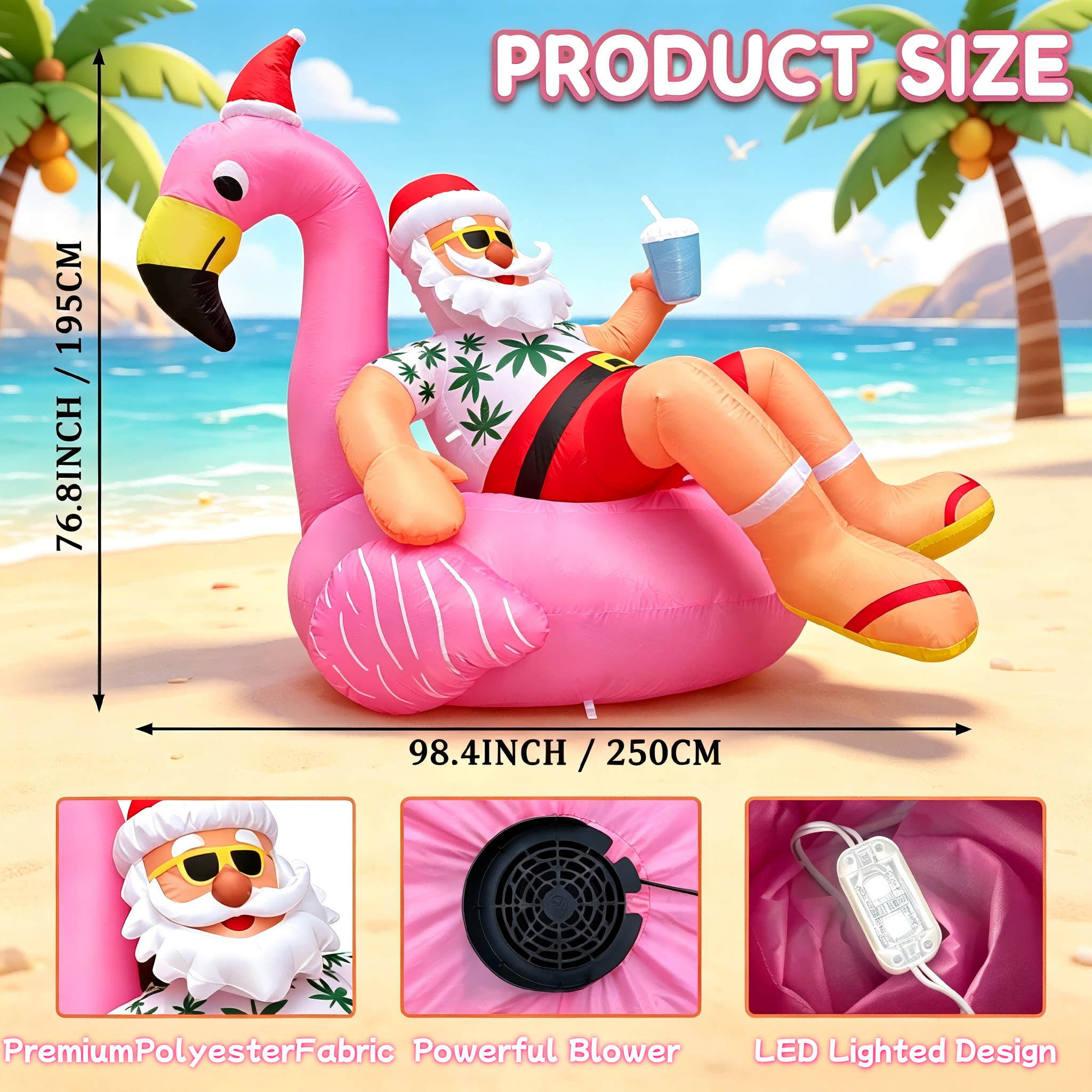 8.2FT Christmas Blow Ups Santa - Christmas Lights Outdoor ulasan dan harga