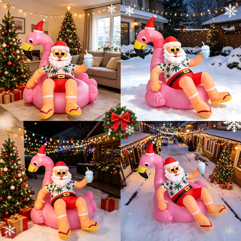 8.2FT Christmas Blow Ups Santa - Christmas Lights Outdoor ulasan dan harga