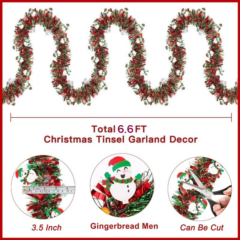2M Red Green Christmas Tinsel  - Tinsel Garland Decoration ulasan dan harga