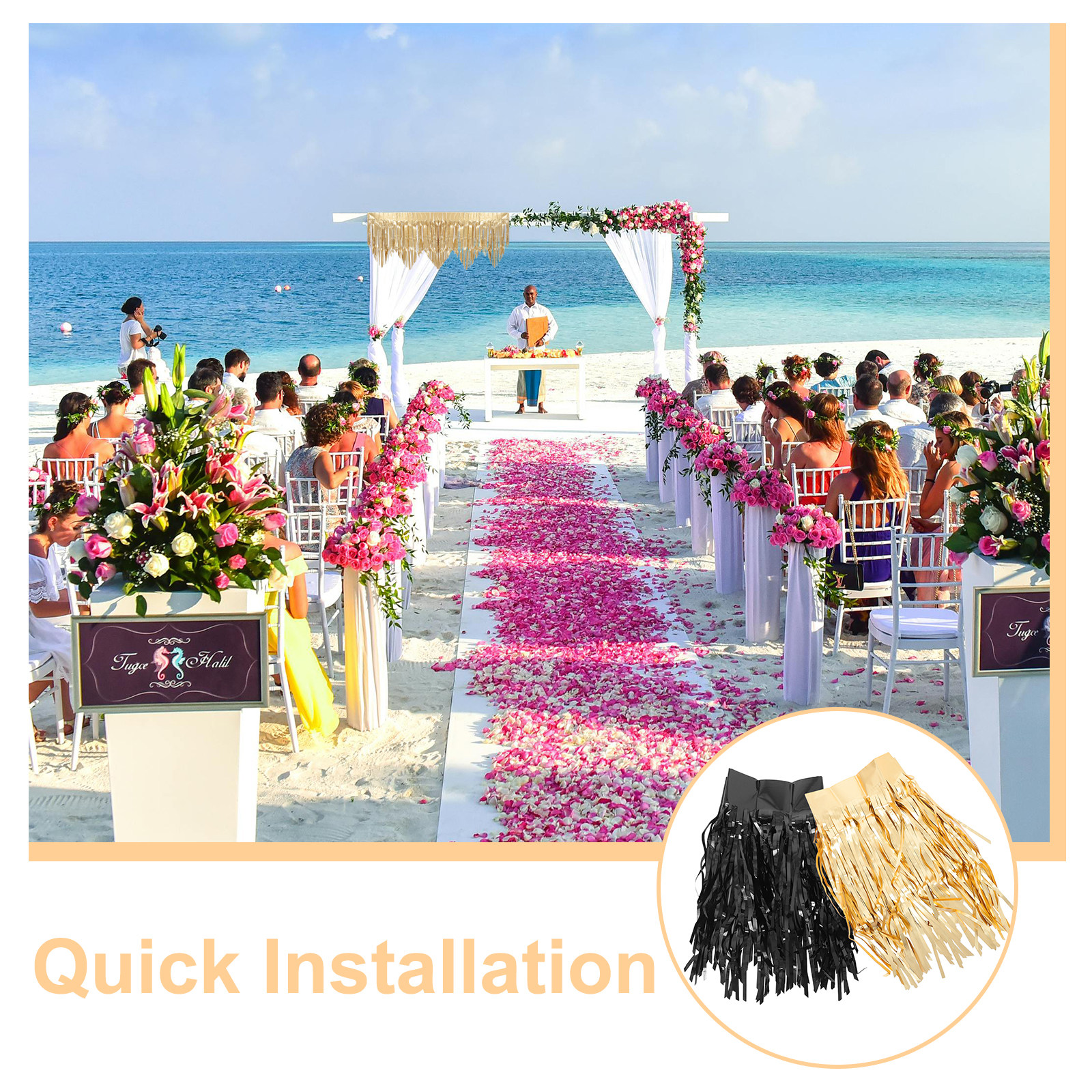 4Pcs Birthday Fringe Garland T - Tinsel Garland Decoration ulasan dan harga
