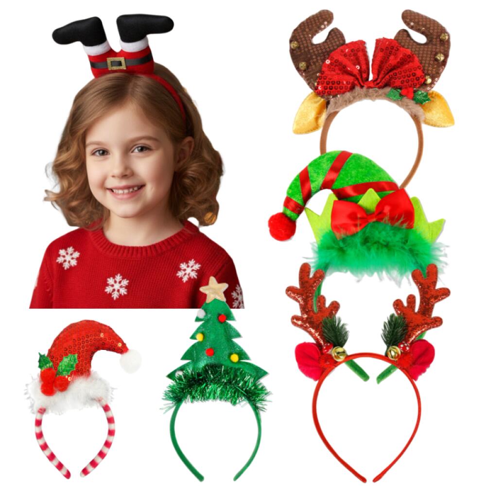 1 Piece/5Pcs Funny Santa Claus - Reindeer Antlers Headband ulasan dan harga