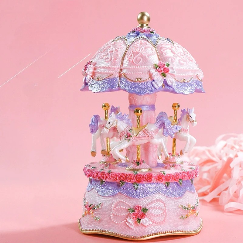 Birthday Gift Music Box Carous - Snow Globe Musical ulasan dan harga