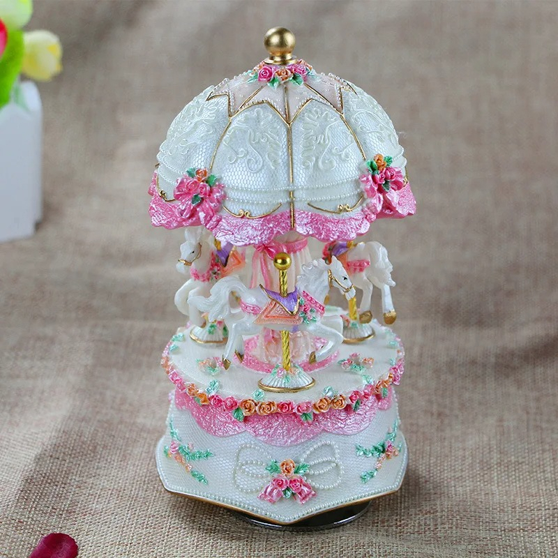 Birthday Gift Music Box Carous - Snow Globe Musical ulasan dan harga