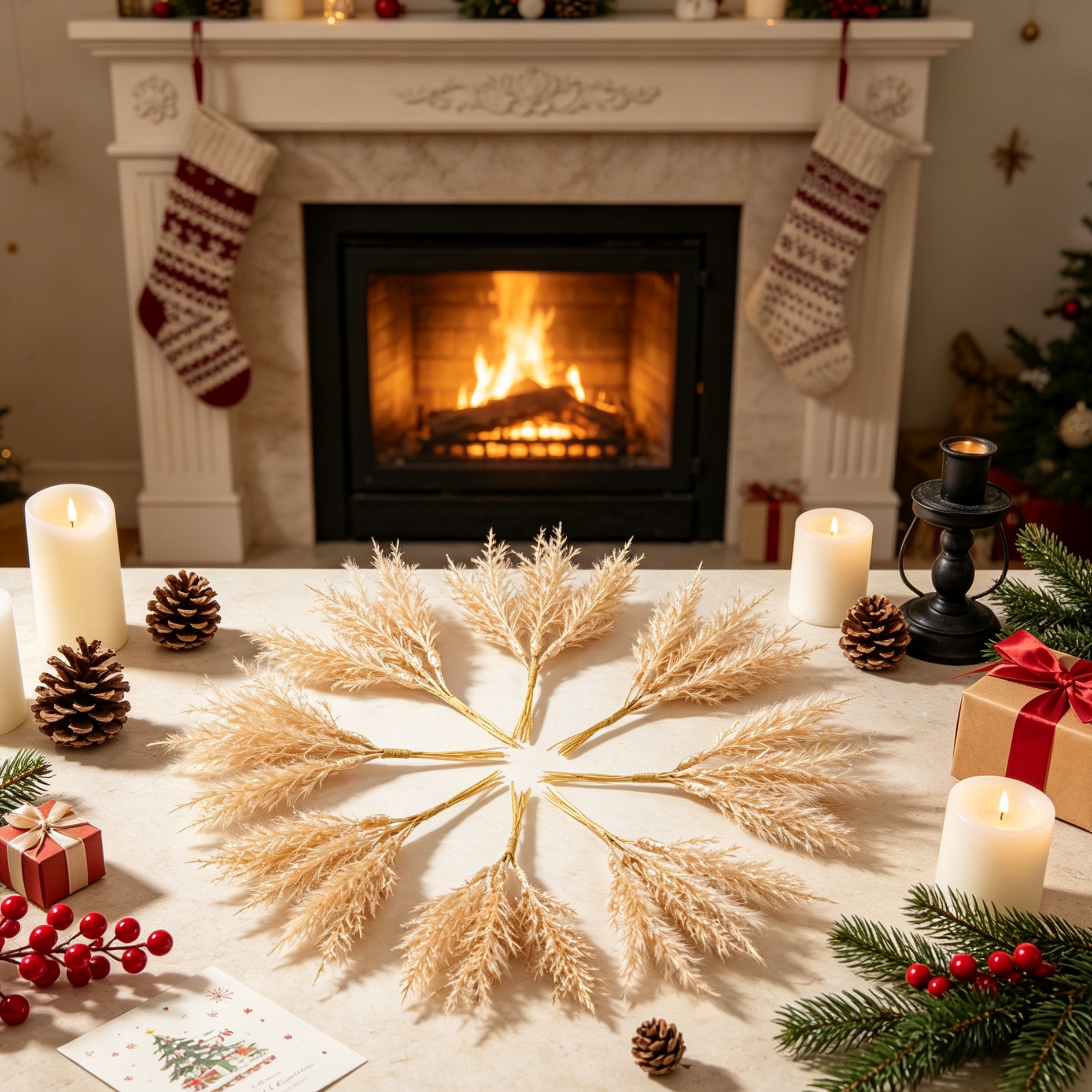 3/6pcs Artificial Plants Golde - Christmas Wreath Fake ulasan dan harga