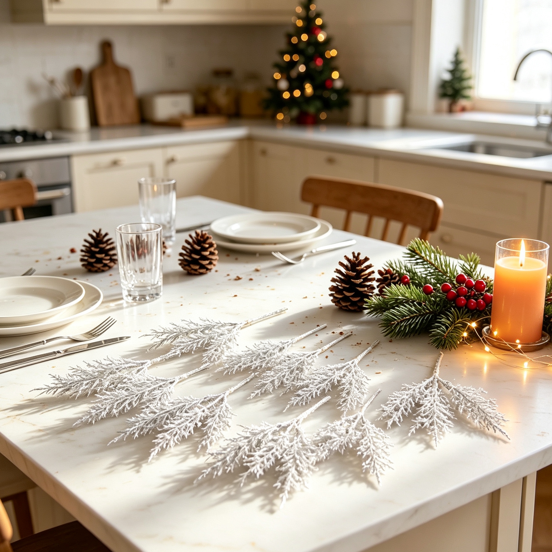3/6pcs Artificial Plants Golde - Christmas Wreath Fake ulasan dan harga