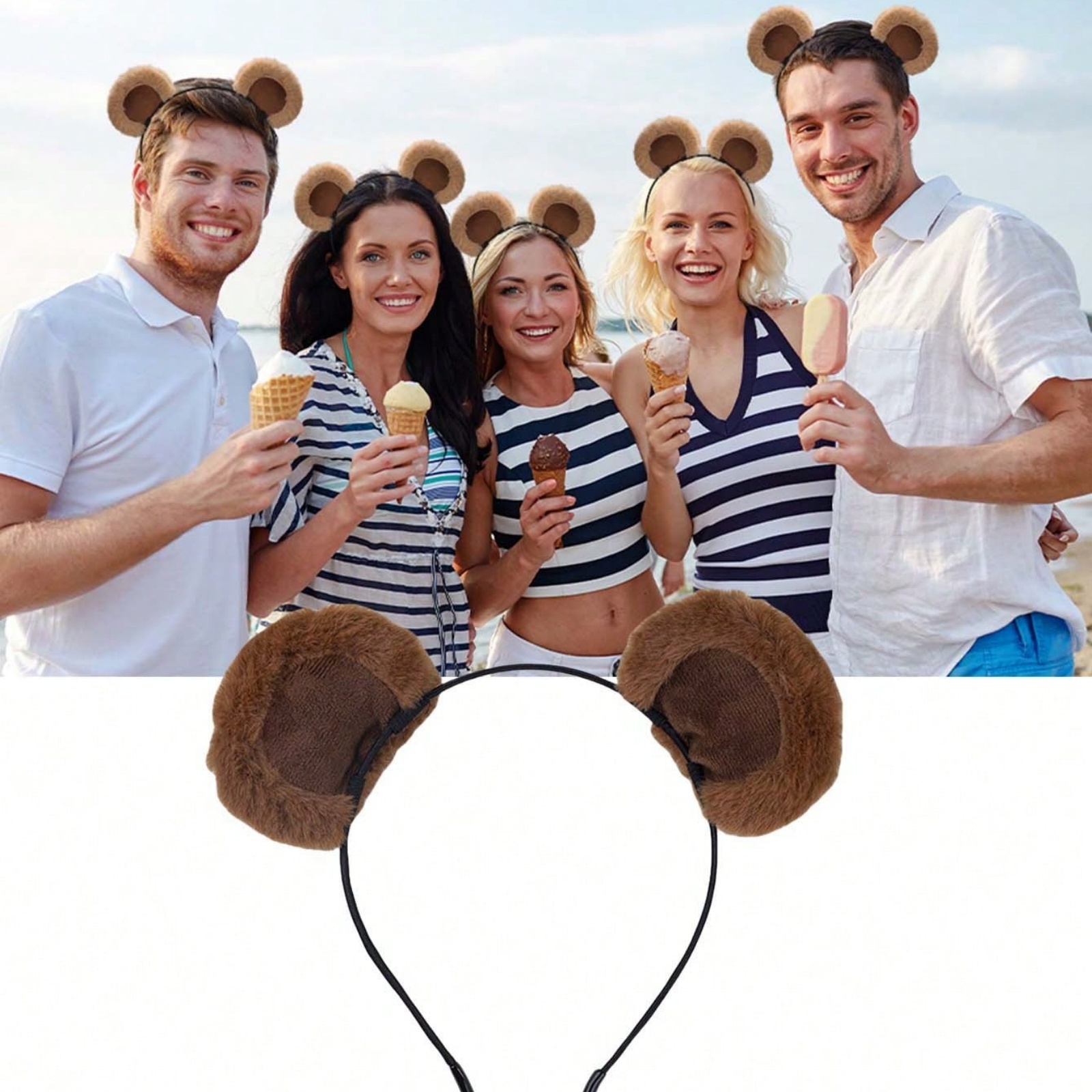 1pc Valentine's Day Brown Bear - Reindeer Antlers Headband ulasan dan harga
