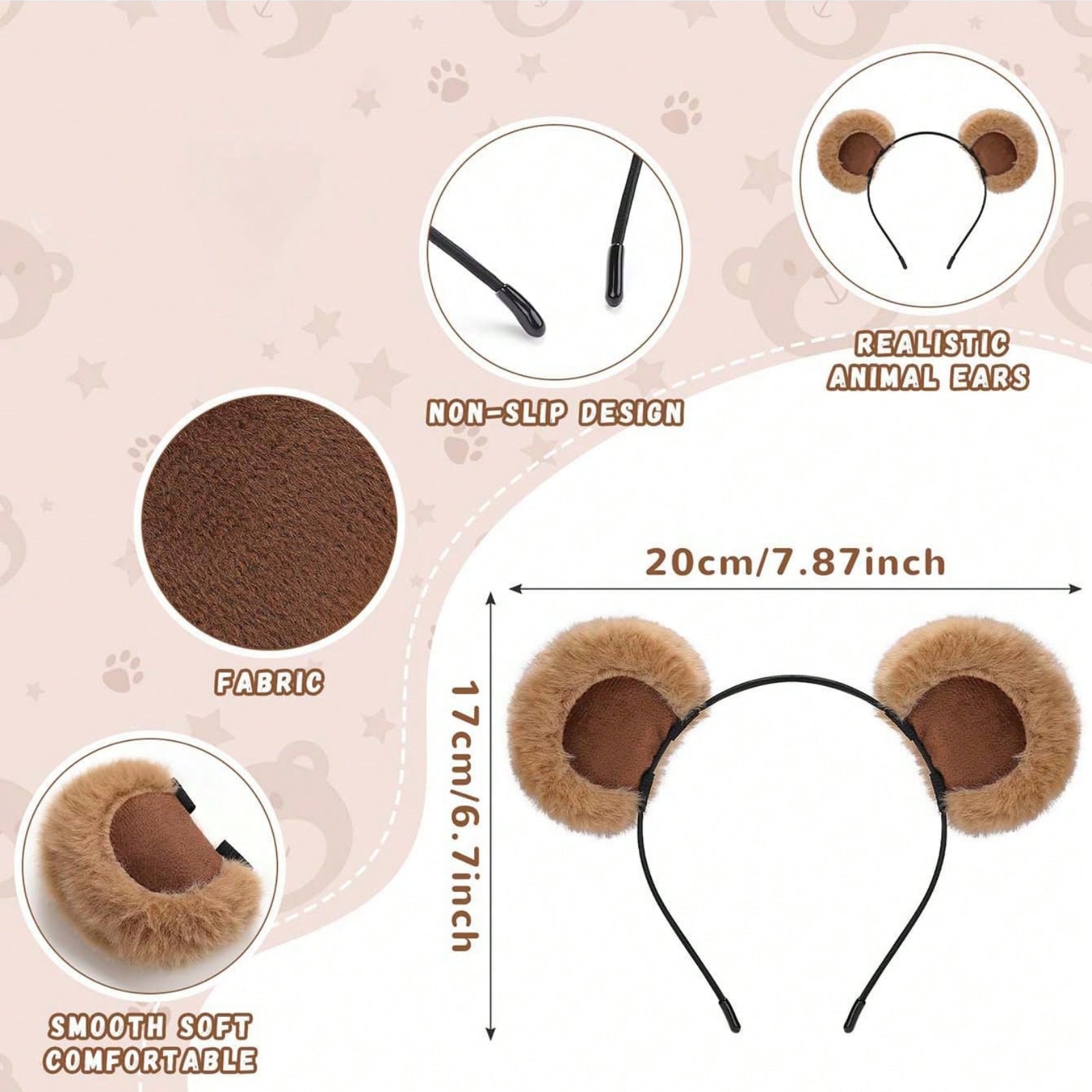 1pc Valentine's Day Brown Bear - Reindeer Antlers Headband ulasan dan harga