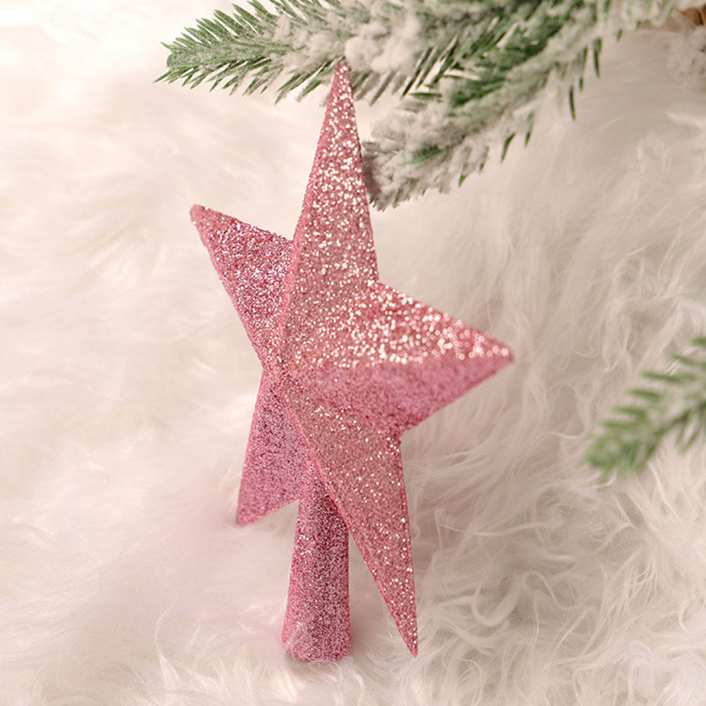 3Pcs 20Cm Small Pink Glitter S - Star Tree Topper ulasan dan harga