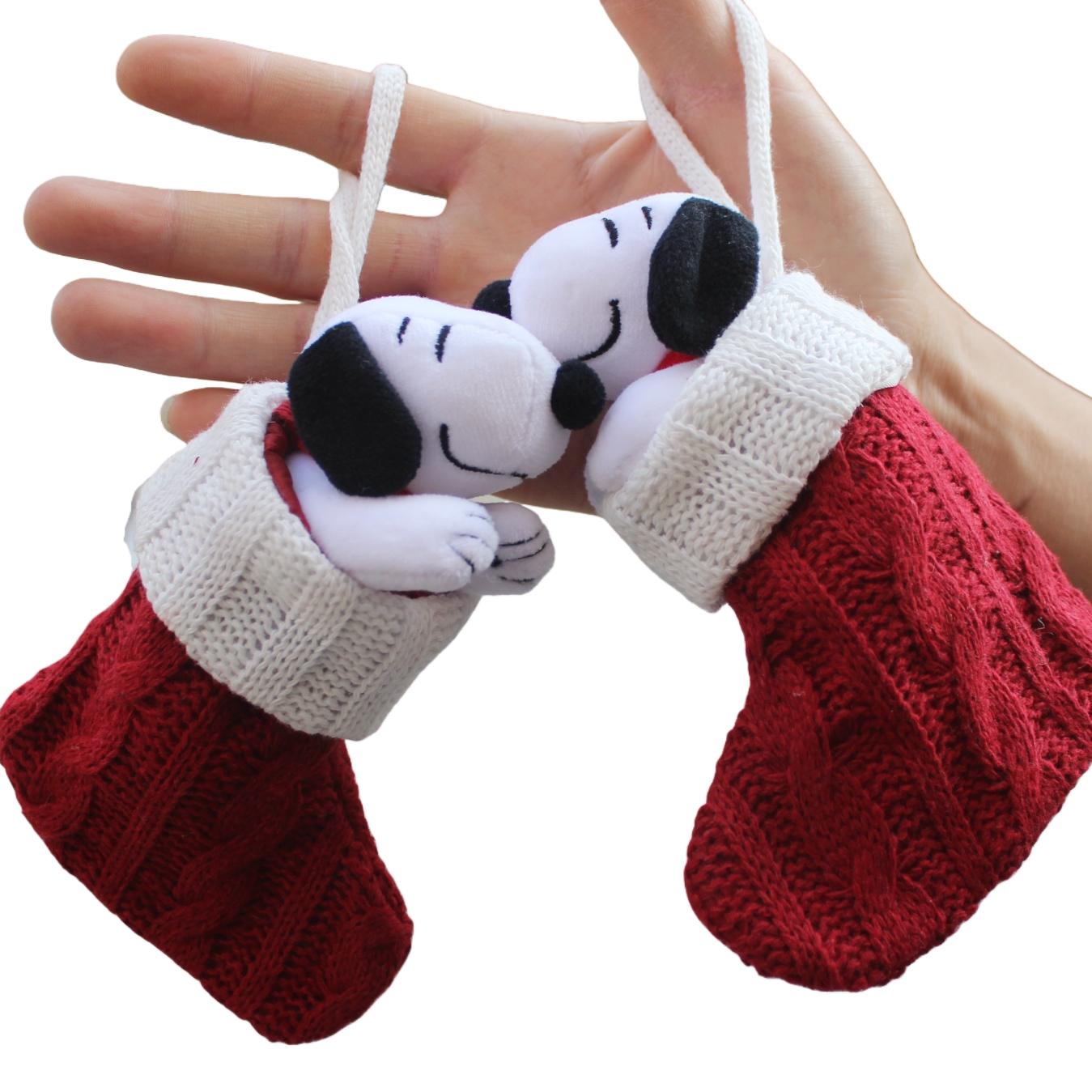 6piece 15CM Peanuts Christmas  - Christmas Stocking Hanging ulasan dan harga