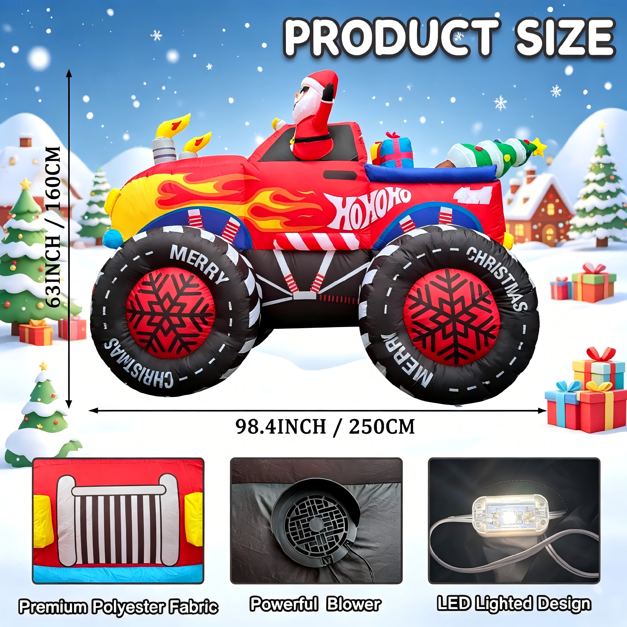 8 FT Christmas Inflatable Mons - Christmas Lights Outdoor ulasan dan harga